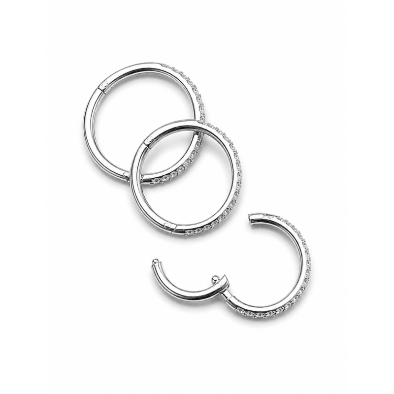 Neuspiercing Neusring met steentjes Zilverkleurig