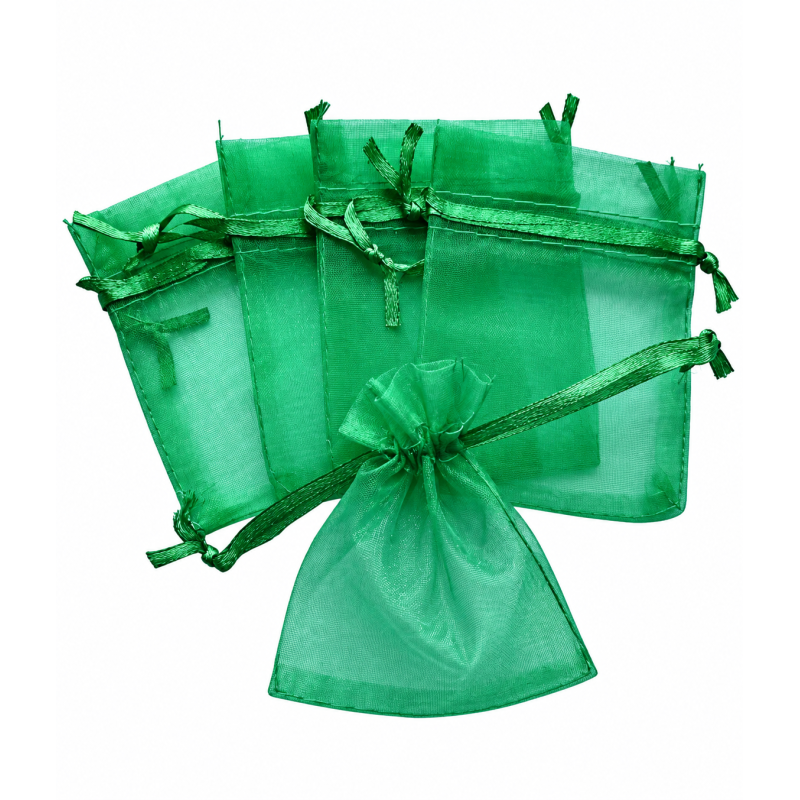 Organza zakje 7x9cm Groen