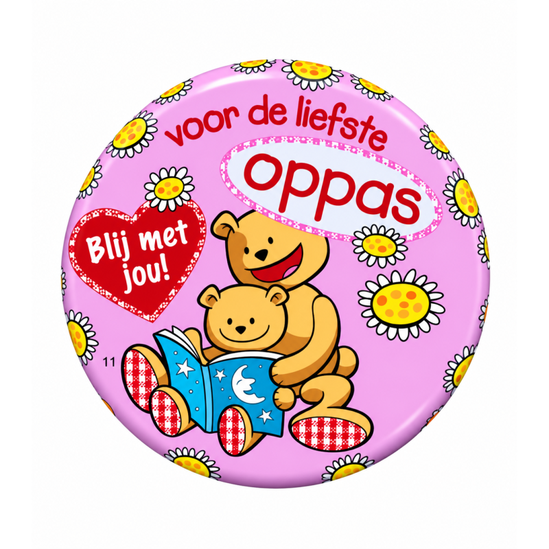 Blikje met tekst beertjes, Voor de liefste oppas