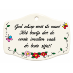 Sweet Lake Collection Spreuk Tegel Magneet "God schiep eerst de man"