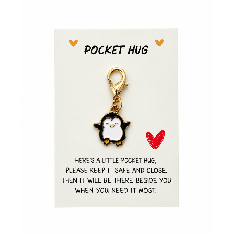 Pocket Hug met Pinguin sleutelhanger