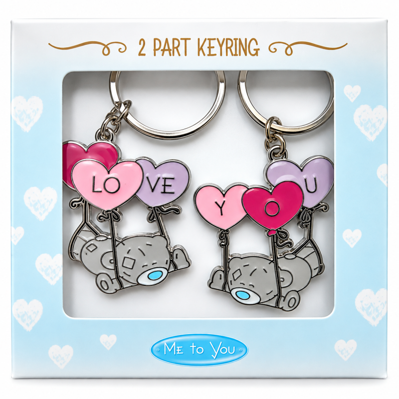 Set van 2 sleutelhangers, Me to you, Love you