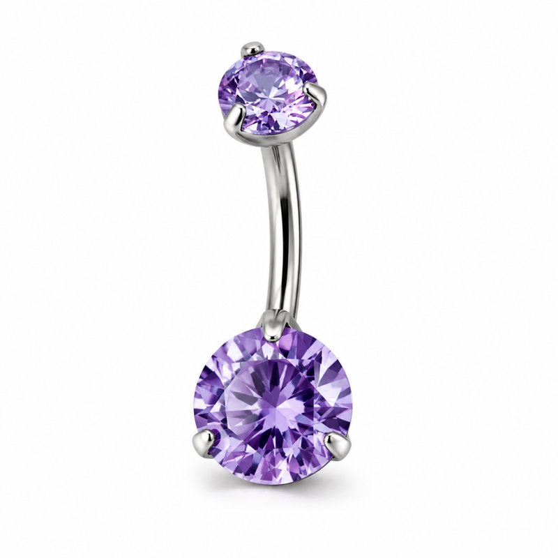 Navelpiercing Crystal Lila 11x1.6