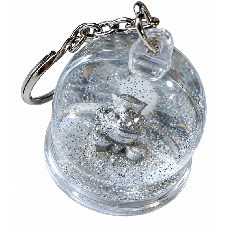 Sleutelhanger Snowglobe met Kikker en Glitter