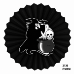 Halloween decoratie Heks met Pan 50cm