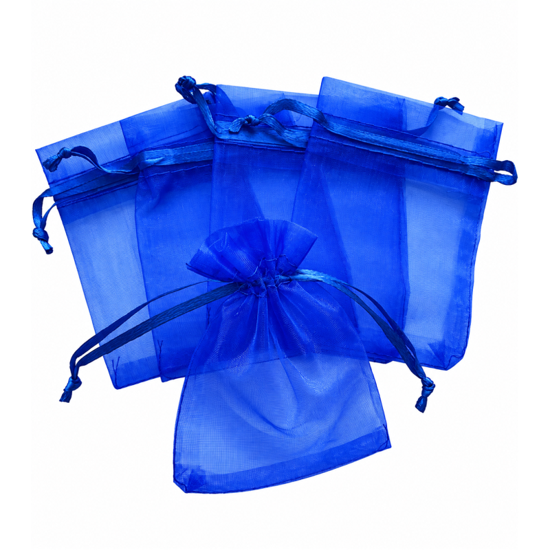 Organza zakje 7x9cm Blauw