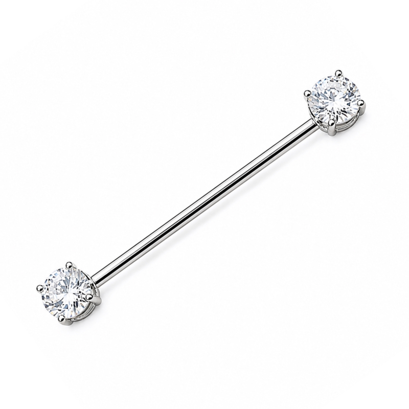 Industrial Piercing Stones Zilverkleurig 38x1.6