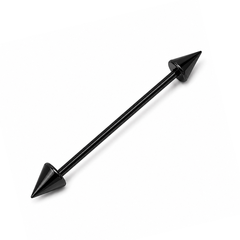 Industrial piercing Spikes Zwart 38x1.6mm