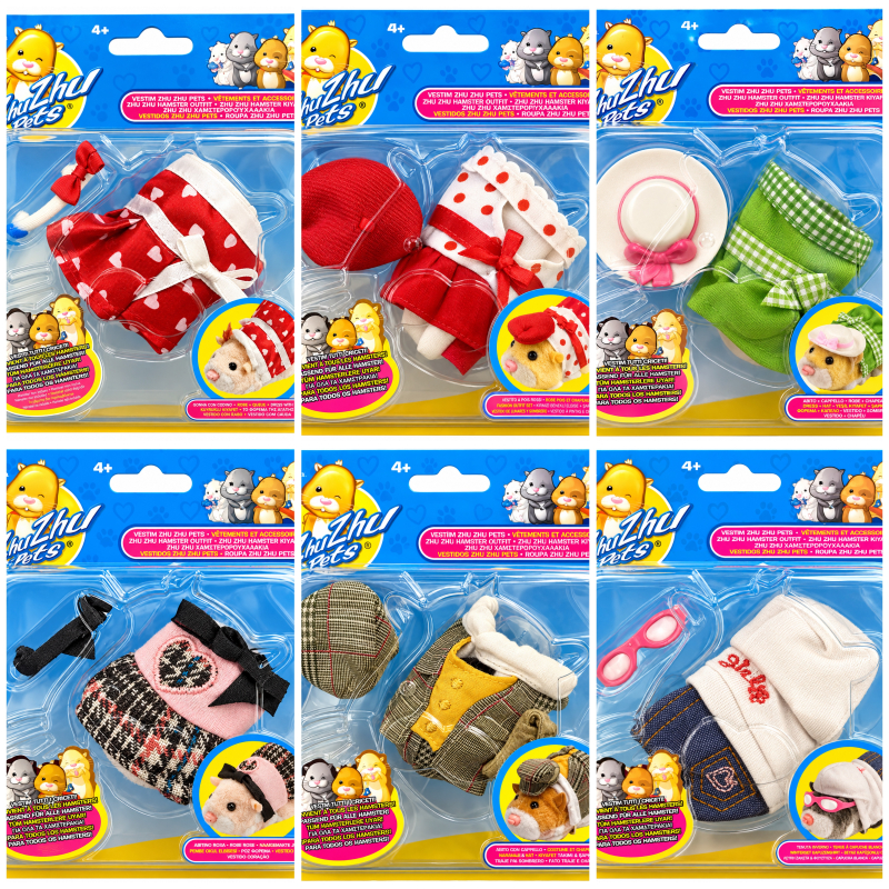 Giochi Preziosi Zhu Zhu Pets Hamster outfits 6 stuks
