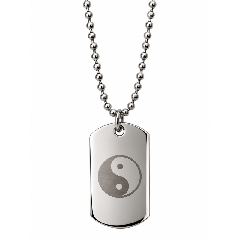Ketting YinYang metaal Plaatje