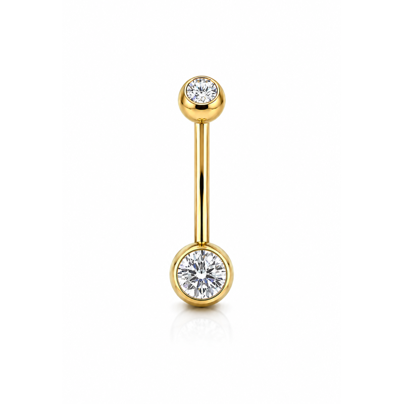 Navelpiercing Steen Transparant Goudkleurig 1.6x5