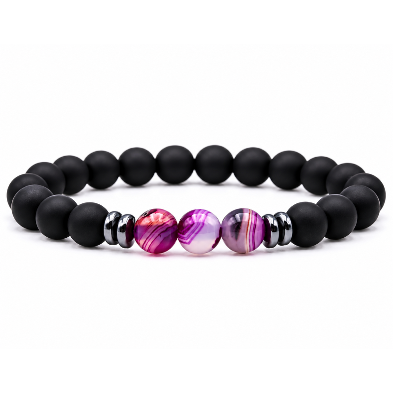 Armband Zwarte toermalijn met Agaat