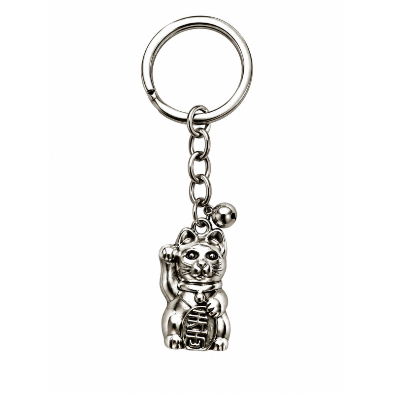 Sleutelhanger Lucky Cat Zilver