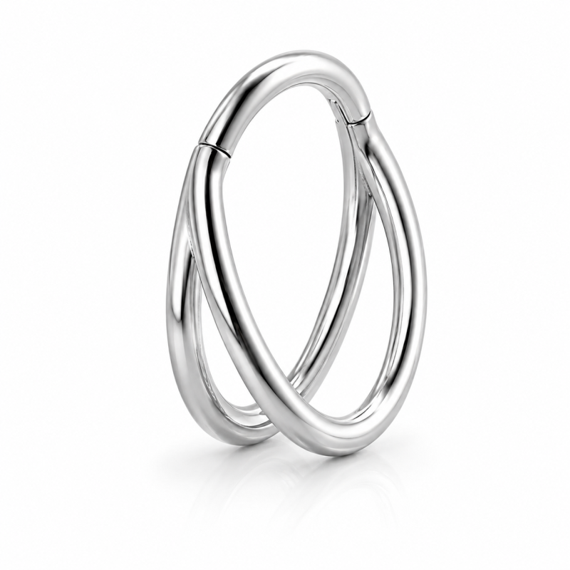 Piercing Ring dubbel Zilverkleurig 