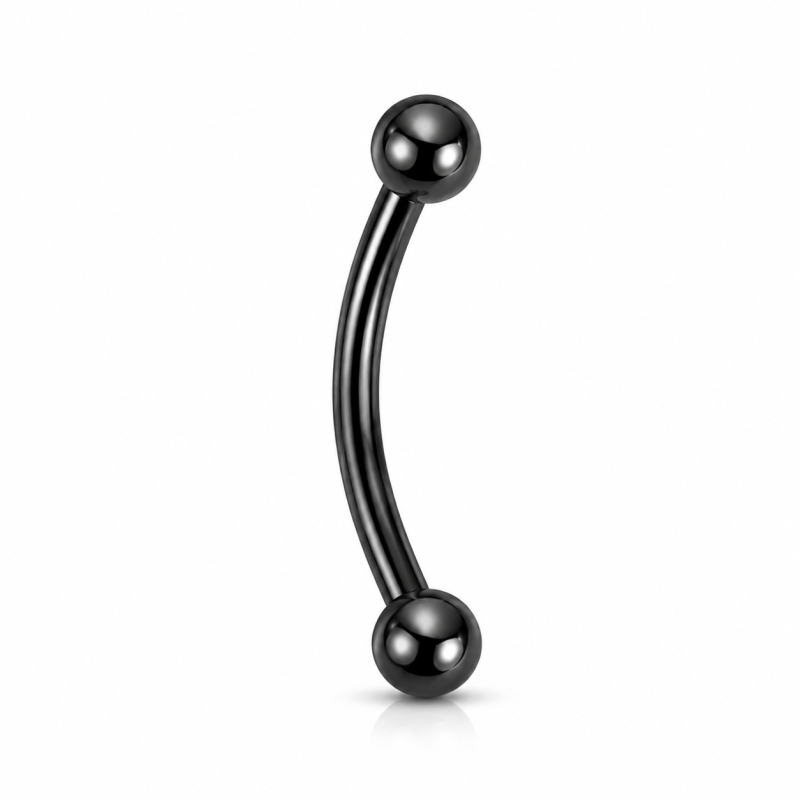 Wenkbrauw piercing glad Zwart 8x1.2