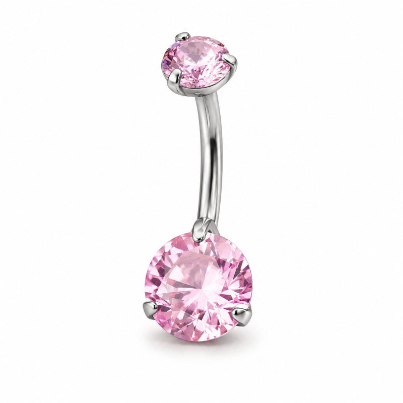 Navelpiercing Crystal Roze 11x1.6
