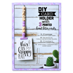 DIY Card holder met 3 voorbedrukte kaarten Paars