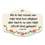 Sweet Lake Collection Spreuk Tegel Magneet "Mijn kind"