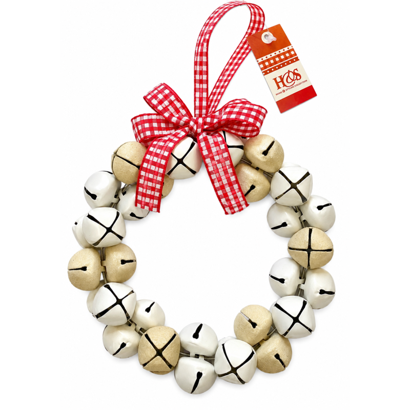 H&S Kerstkrans glitter met bellen 