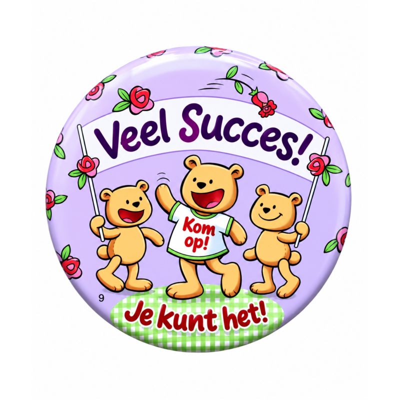 Blikje met tekst beertjes, Veel succes