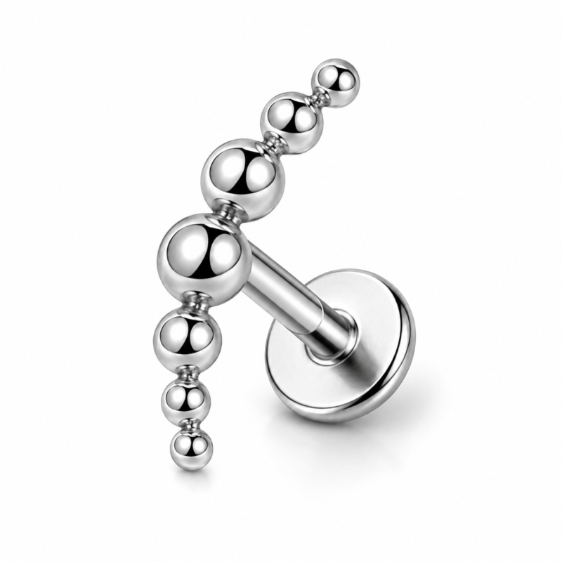 Labret Piercing Bubble Curve Zilverkleurig 8x1.2x8