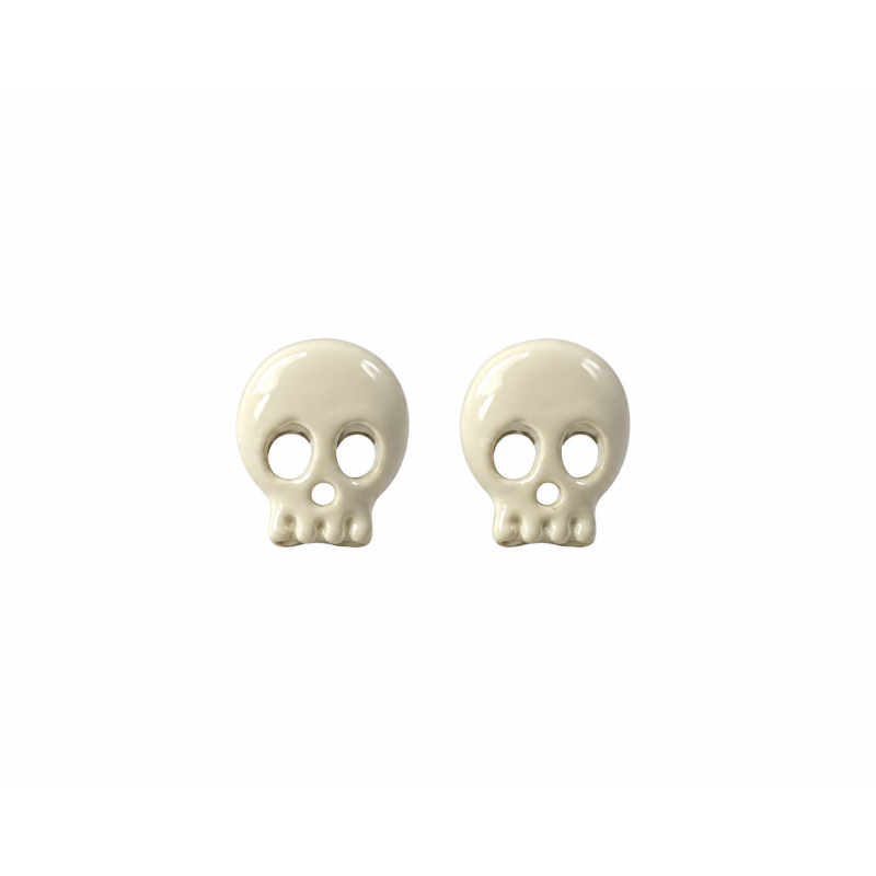 Oorbellen skull Wit