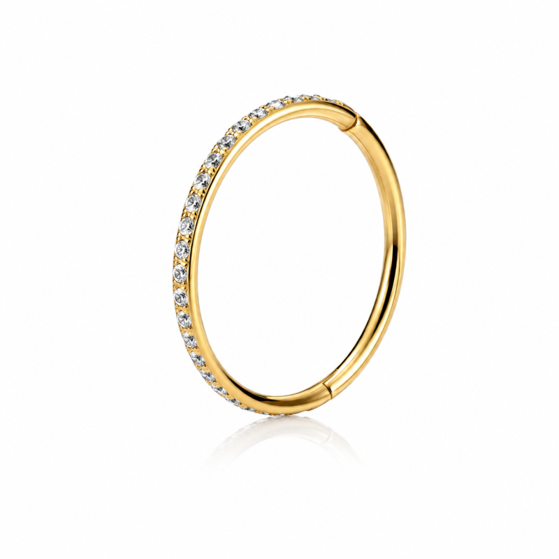 Neuspiercing Neusring met steentjes Goudkleurig
