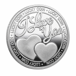 Geluksmunt, Lucky Coin, I love you, Zilverkleurig