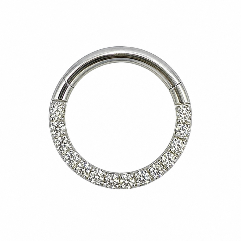 Daith Piercing met steentjes Zilverkleurig 8x1.2