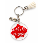Sleutelhanger Handmade "Liefste Mama" Roos