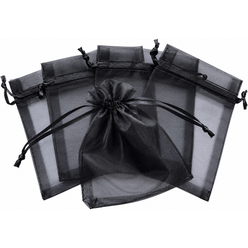 Organza zakje 7x9cm Zwart 