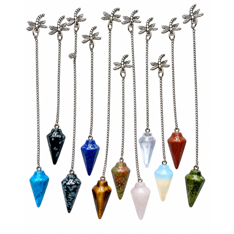 Edelsteen pendels met Libelle 