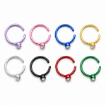 Neuspiercing ring met steentje in 8 kleuren