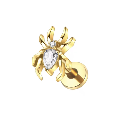 Labret Piercing, Spin, Goudkleurig, 8x1.2