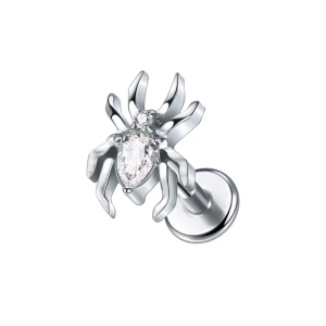 Labret Piercing, Spin, Zilverkleurig, 8x1.2