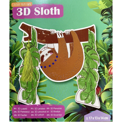 Kleur je eigen 3D Luiaard