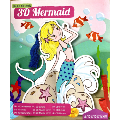 Kleur je eigen 3D Zeemeermin