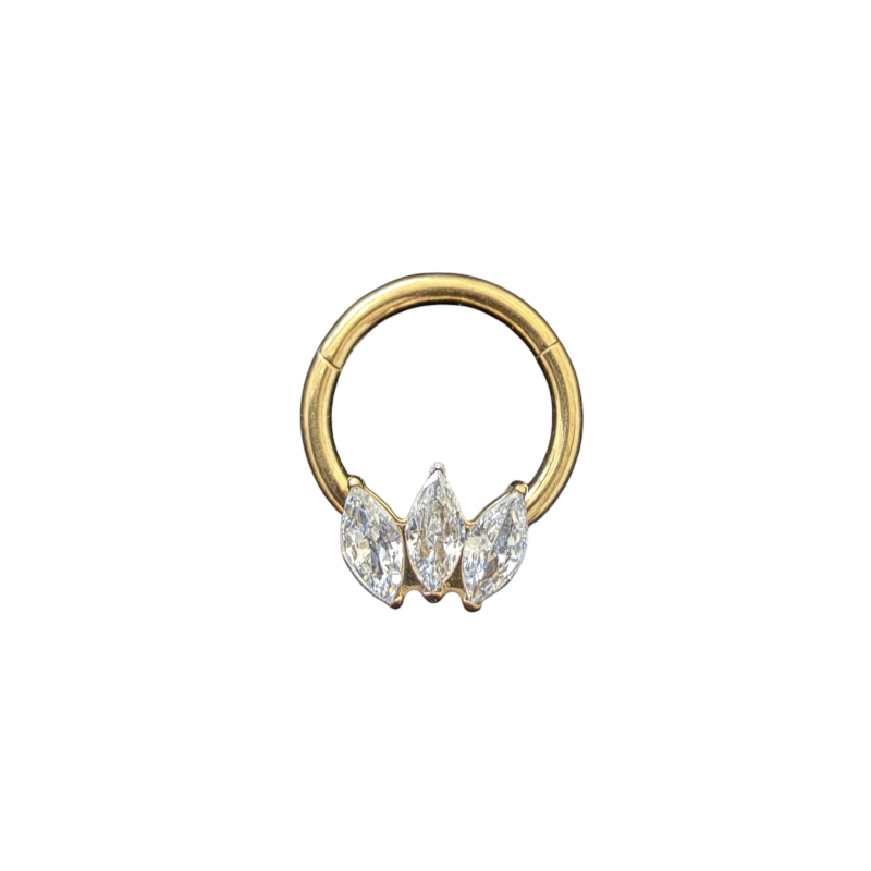 Daith Piercing met blaadjes Goudkleurig 8x1.2
