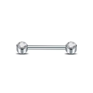 Tepelpiercing Zilverkleurig met steentjes Tepelpiercing Zilverkleurig met steentjes