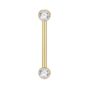 Tepelpiercing Goudkleurig met steentjes Tepelpiercing Goudkleurig met steentjes