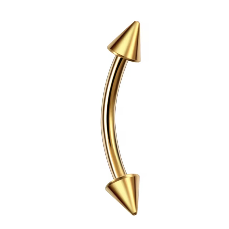 Wenkbrauw Piercing Spikes Goudkleurig 8x1.2
