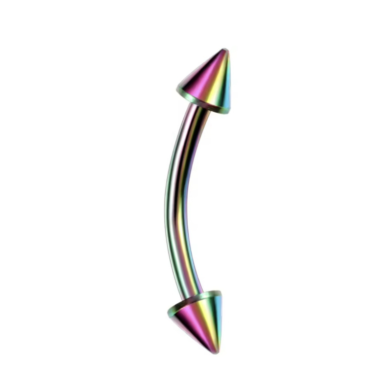 Wenkbrauw piercing Spikes Rainbow 8x1.2