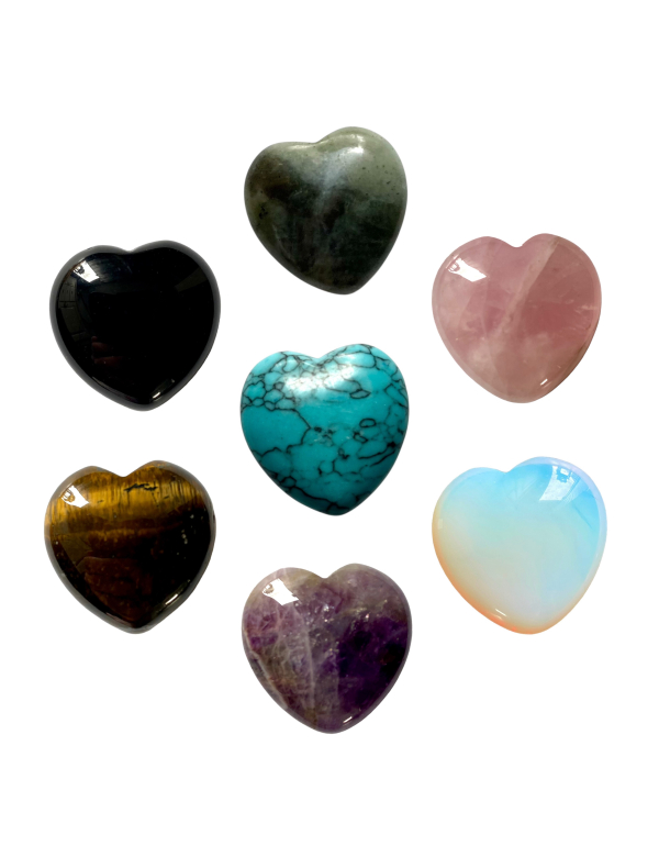Edelsteen hart in diverse edelsteen soorten Edelsteen hart in diverse edelsteen soorten
