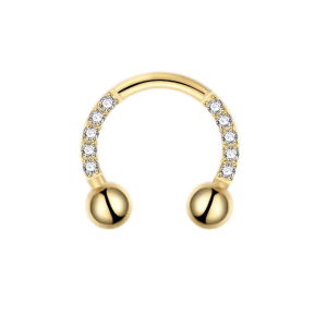 Hoefijzer Piercing Goudkleurig met steentjes Hoefijzer Piercing Goudkleurig met steentjes