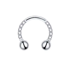 Hoefijzer Piercing Zilverkleurig met steentjes Hoefijzer Piercing Zilverkleurig met steentjes