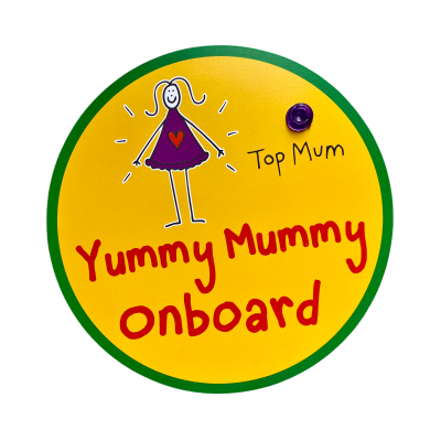 Purple Ronnie Car sign Yummy mummy onboard