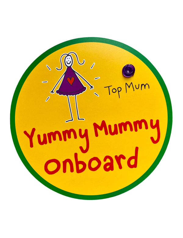 Purple Ronnie Car sign Yummy mummy onboard