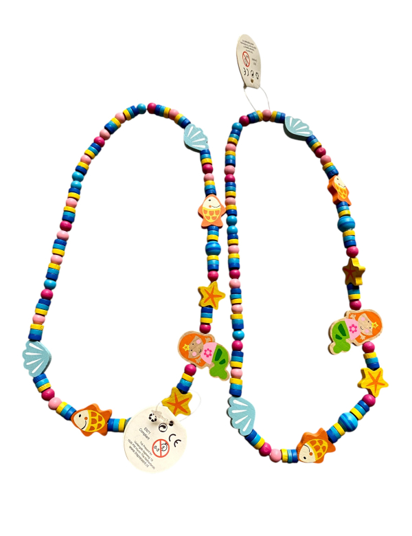 Houten Kinder ketting met Zeemeermin Houten Kinder ketting met Zeemeermin