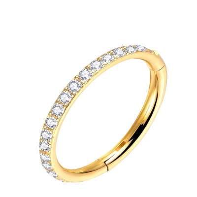 Piercing Ring Goudkleurig met steentjes