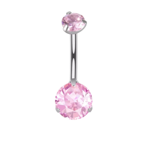 Navelpiercing Roze kristal 11x1.6 Navelpiercing Roze kristal 11x1.6